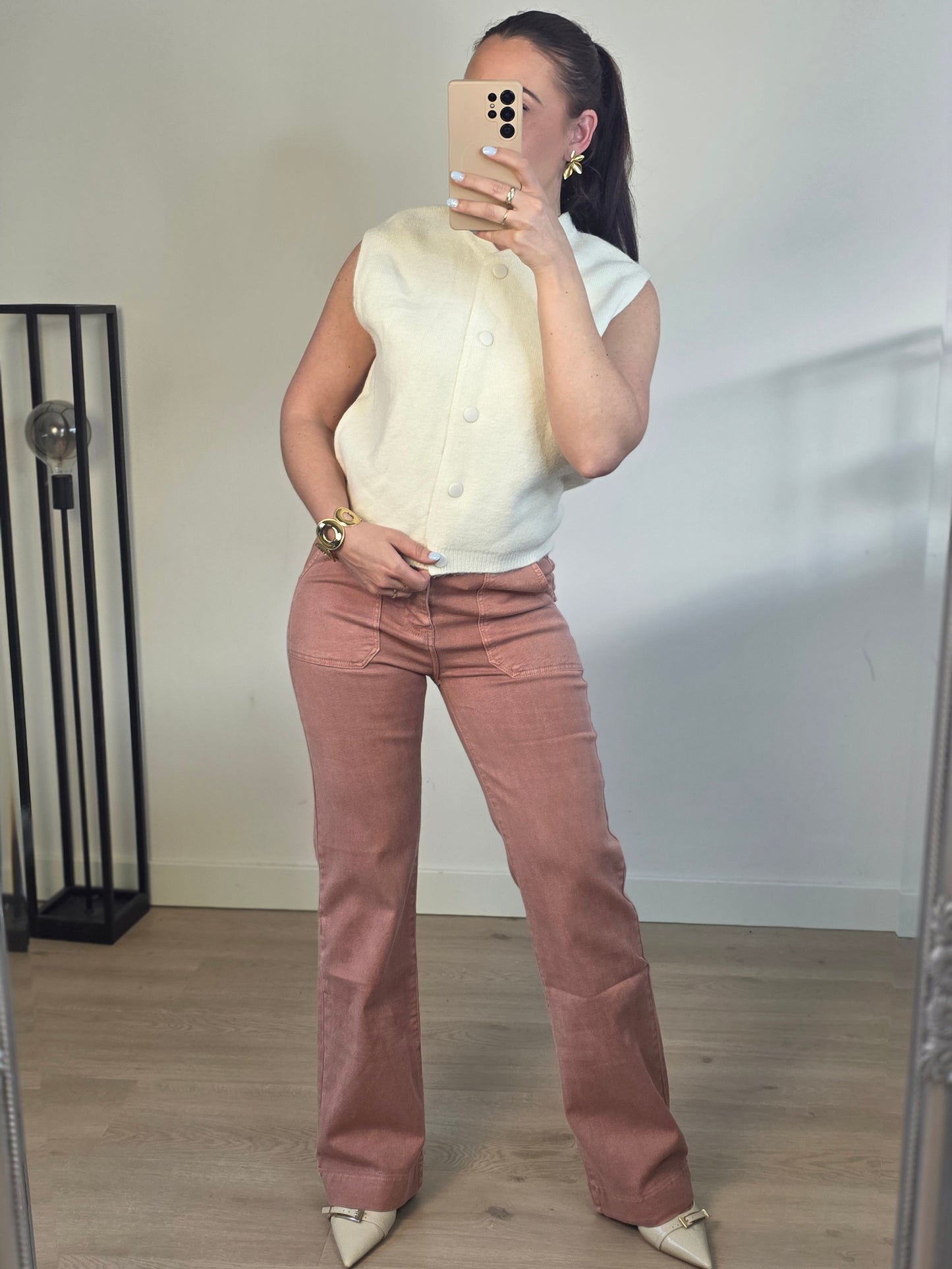 Wide leg terracotta roze