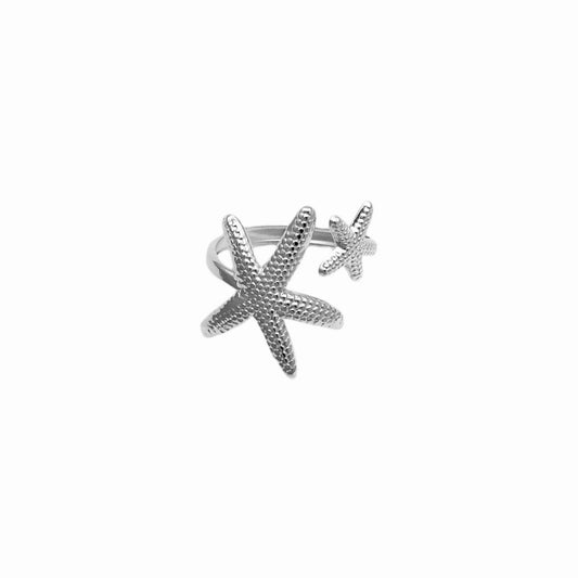 Dubbel zeester ring zilver