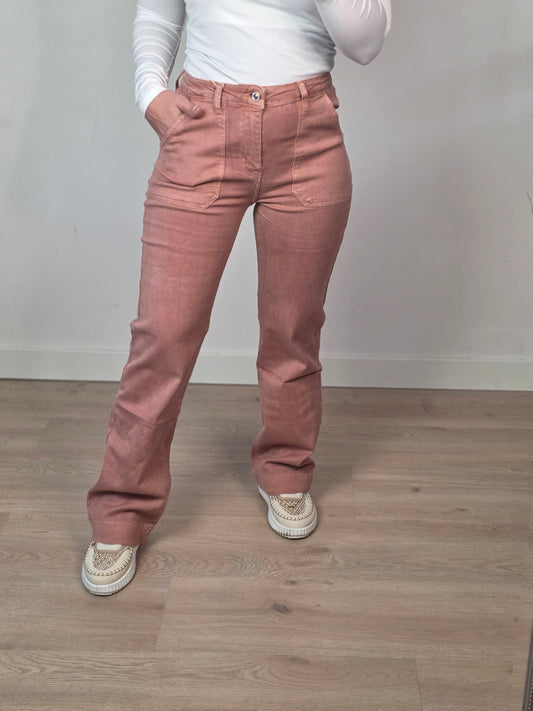 Wide leg terracotta roze