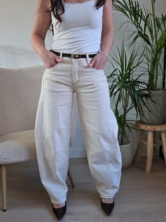 Balloon jeans beige