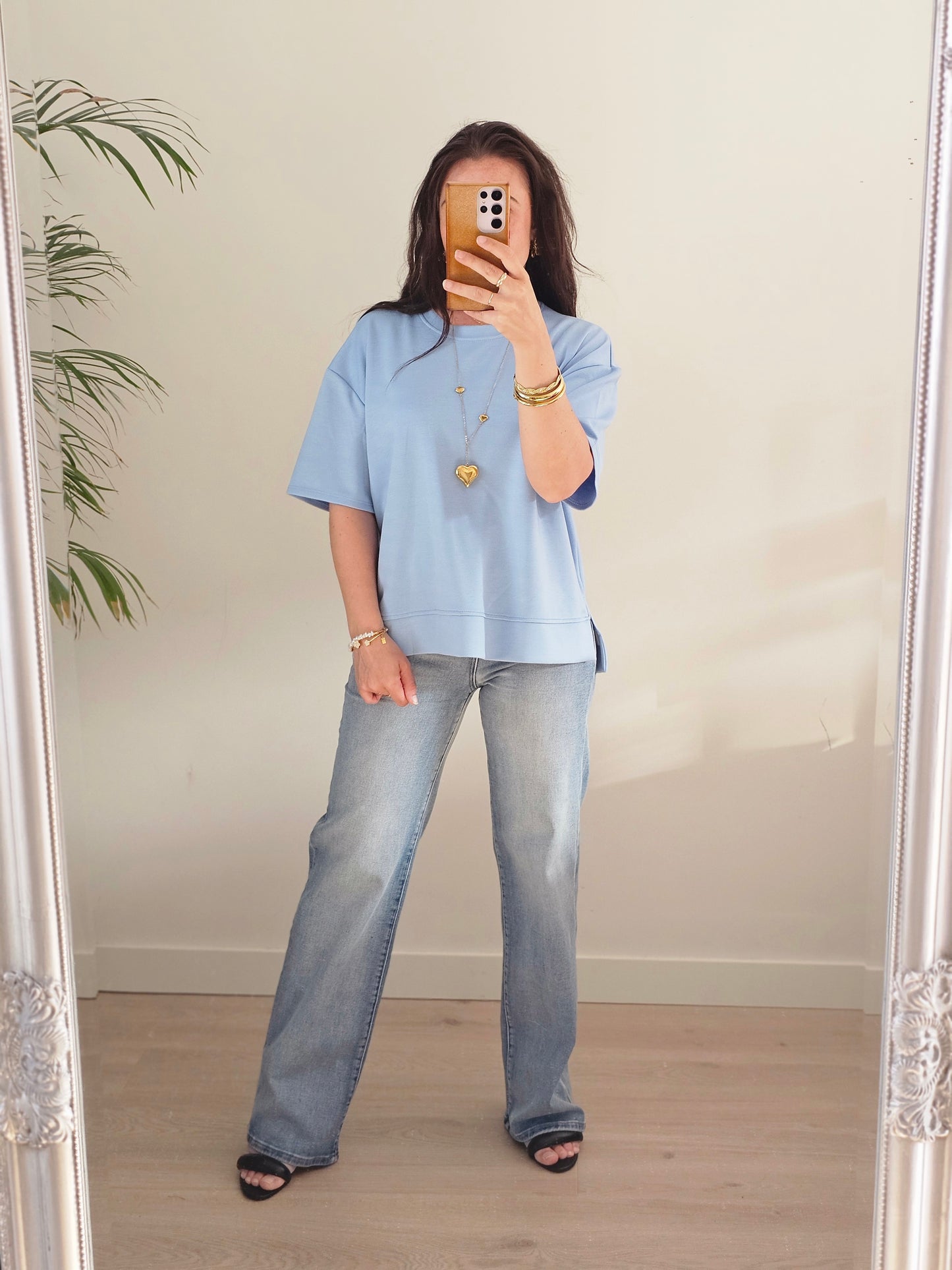 Basic soft tee blauw