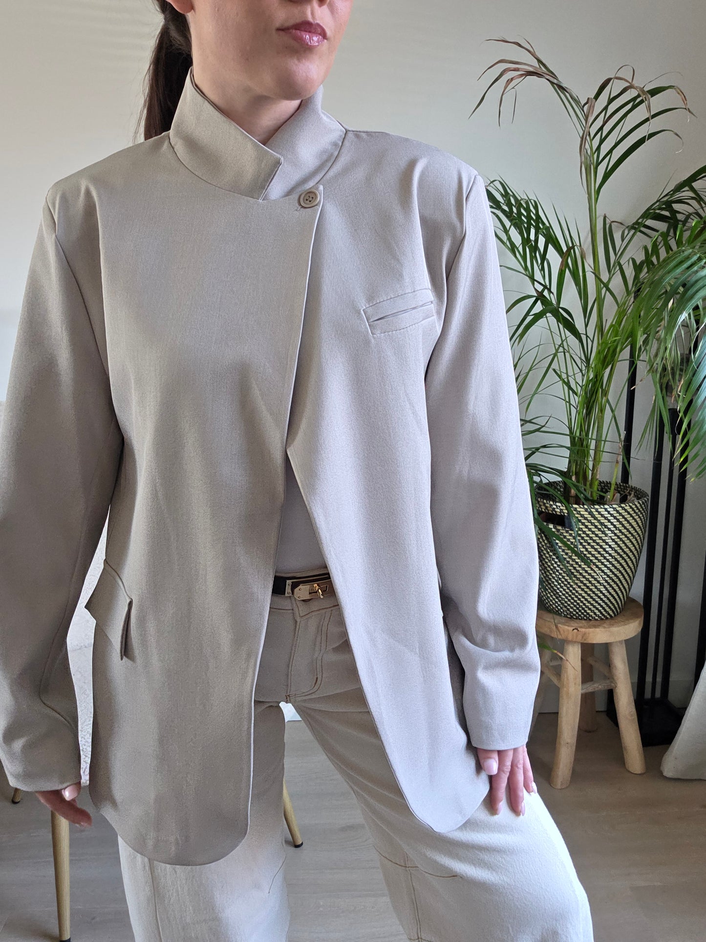 Blazer asymmetrisch taupe