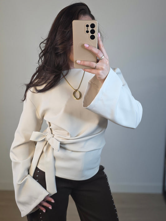 Loena strik top beige