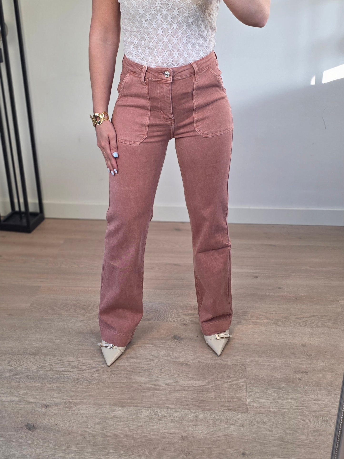 Wide leg terracotta roze