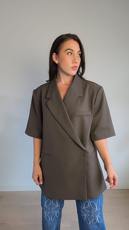 Oversized blazer bruin