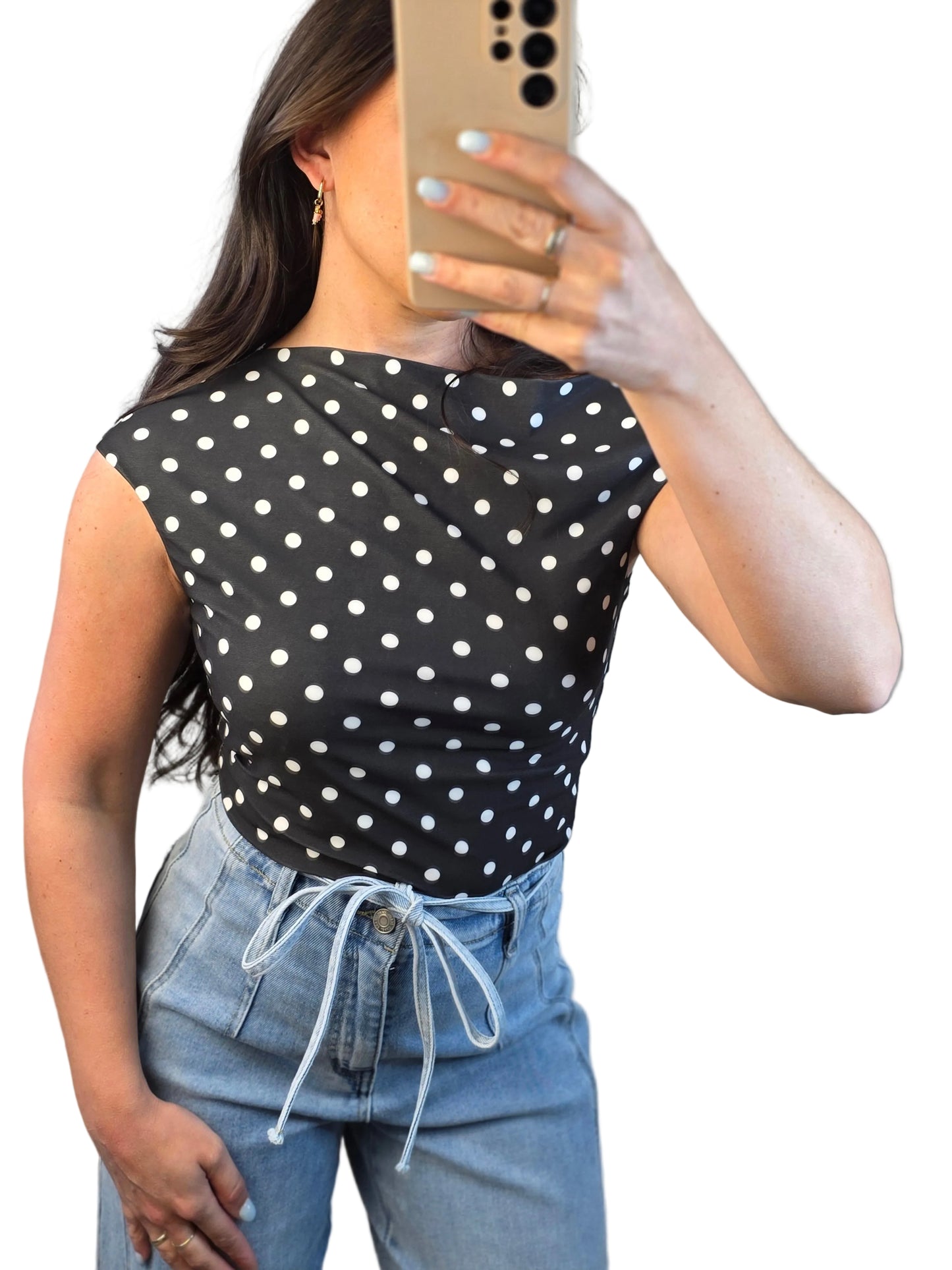 Polkadot off shoulder top