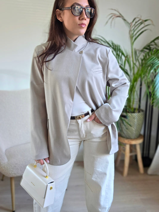 Blazer asymmetrisch taupe