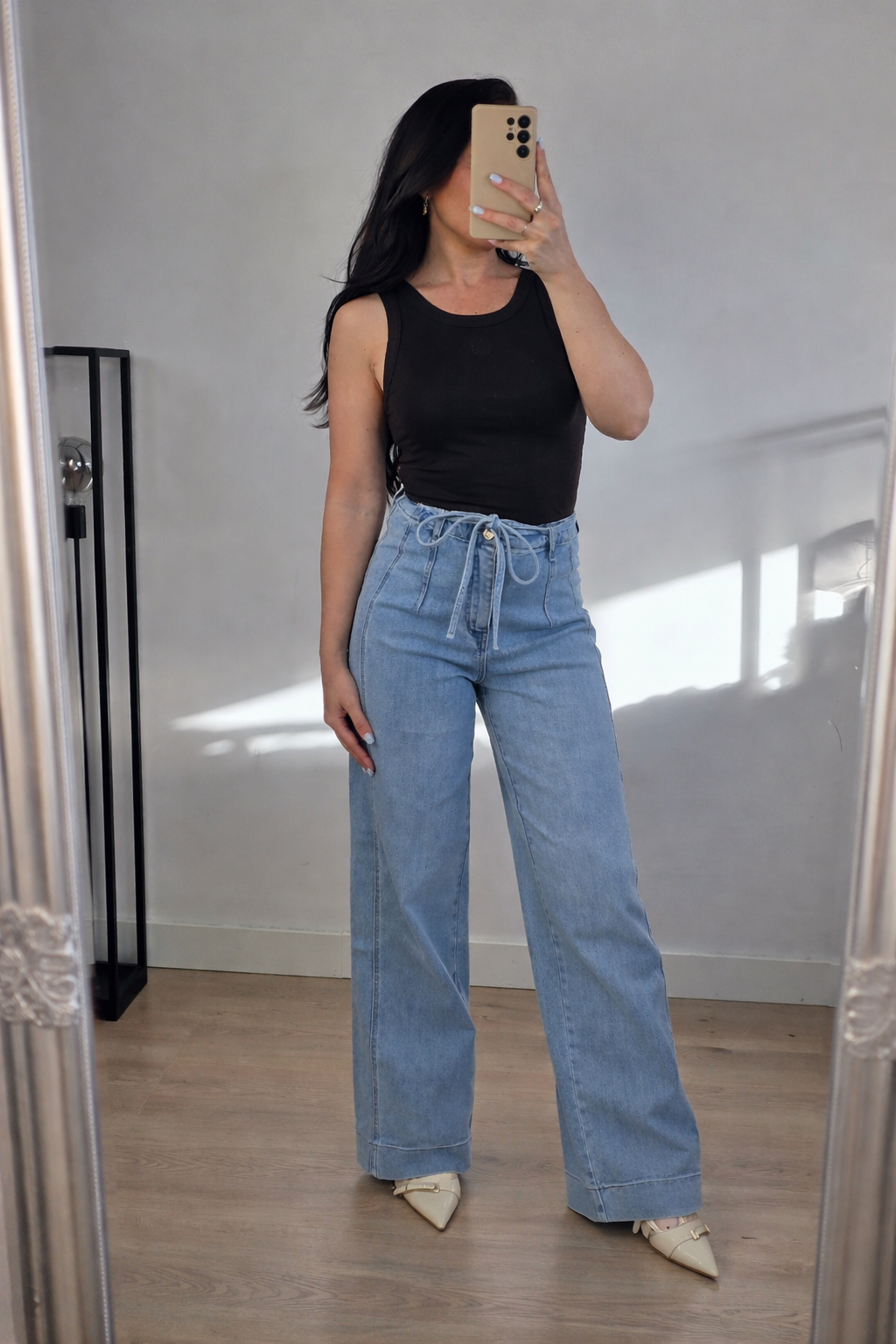 Basic stretch top zwart
