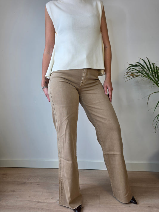 Tall Cut-off jeans sand