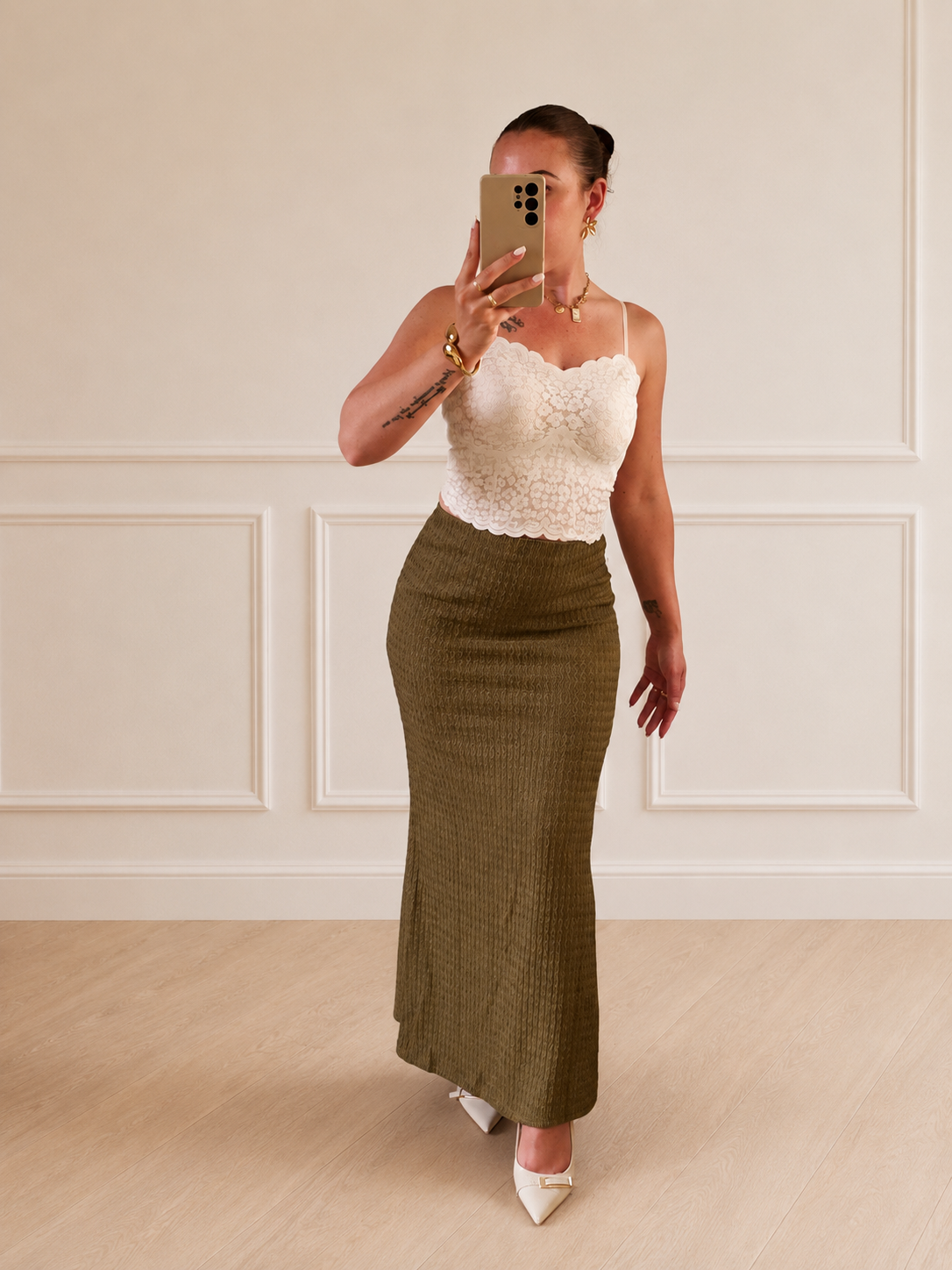 Long skirt green