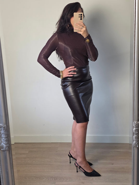 Lether look skirt