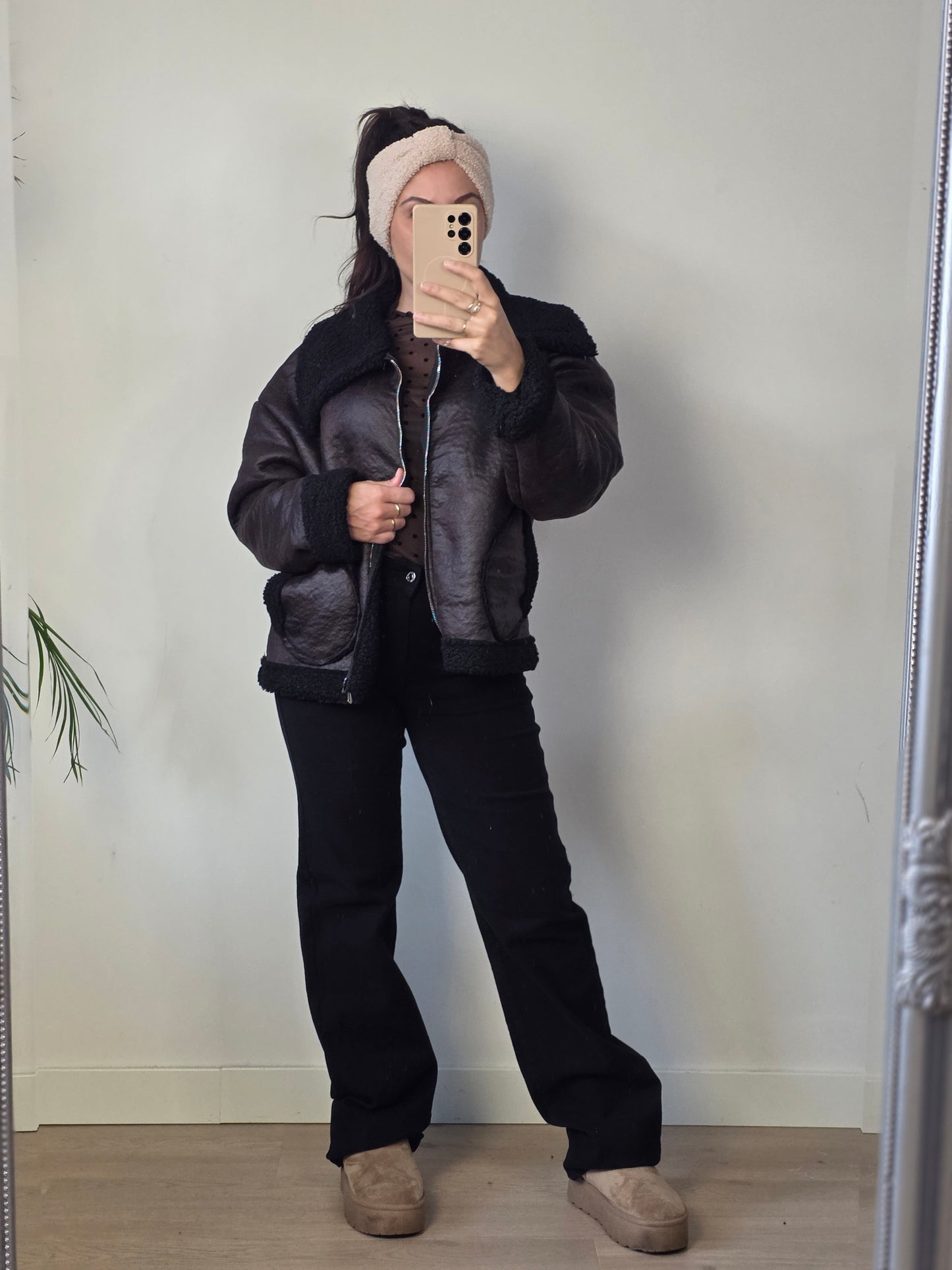 Wideleg jeans black tall