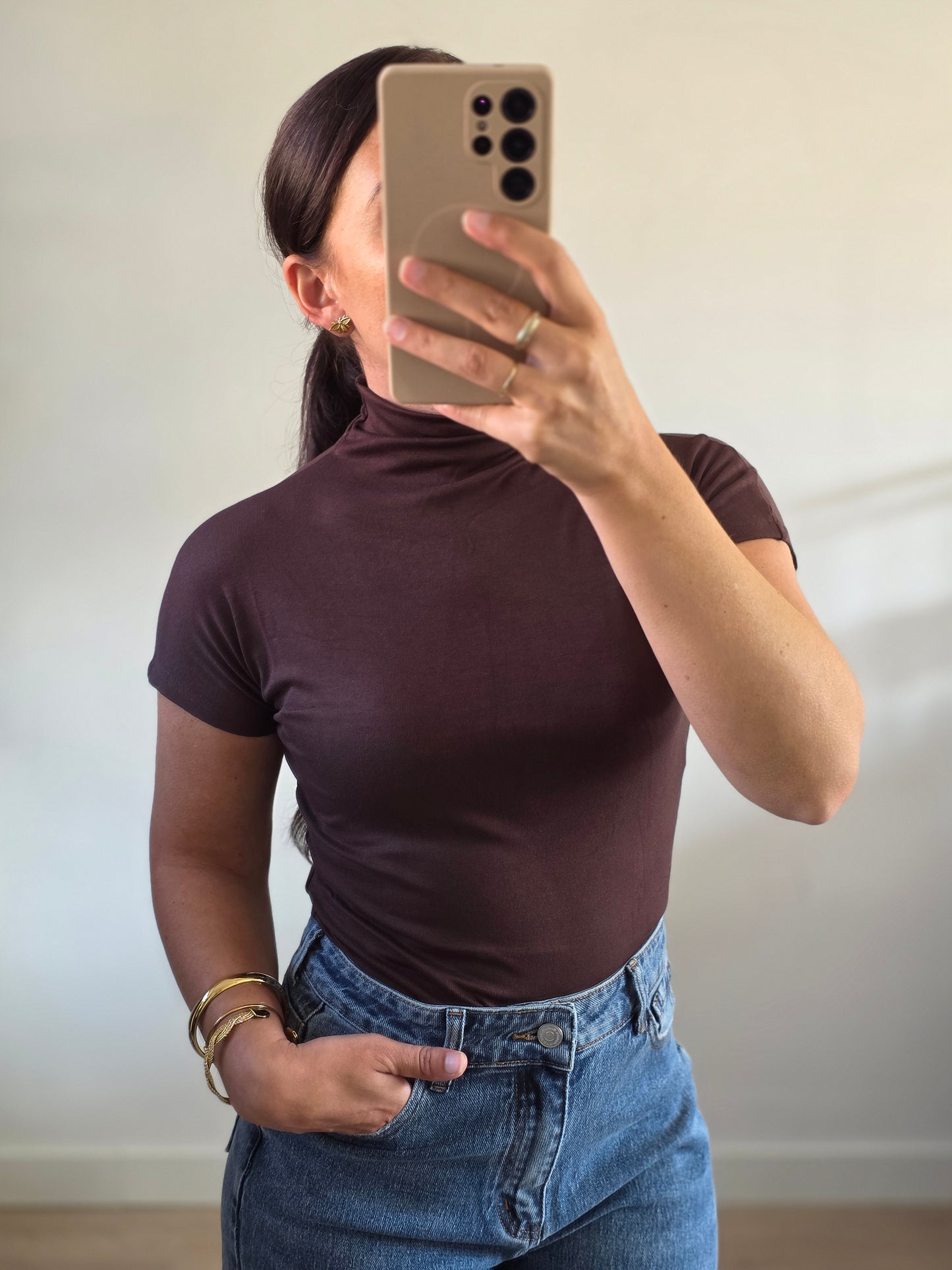 Basic turtle neck brown