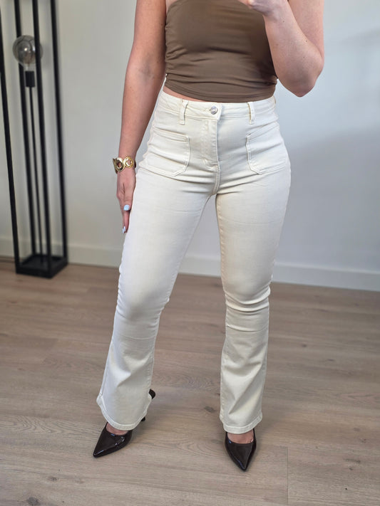 Flair jeans beige