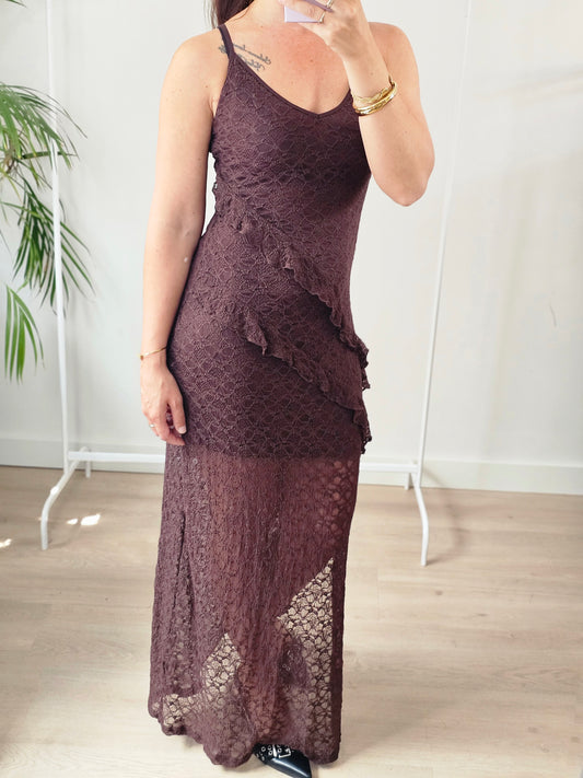 Lace dress brown