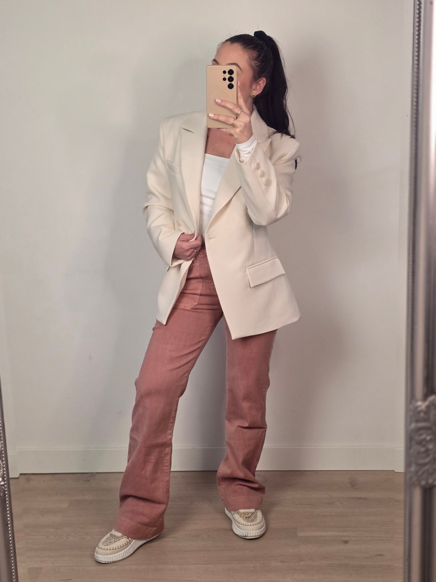 Wide leg terracotta roze