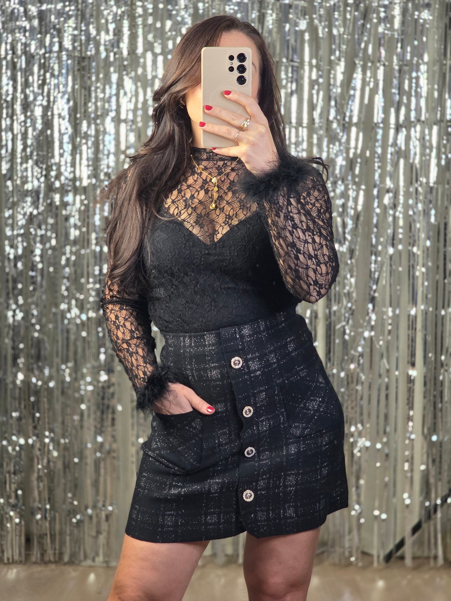 Rok Leyla zilver/zwart