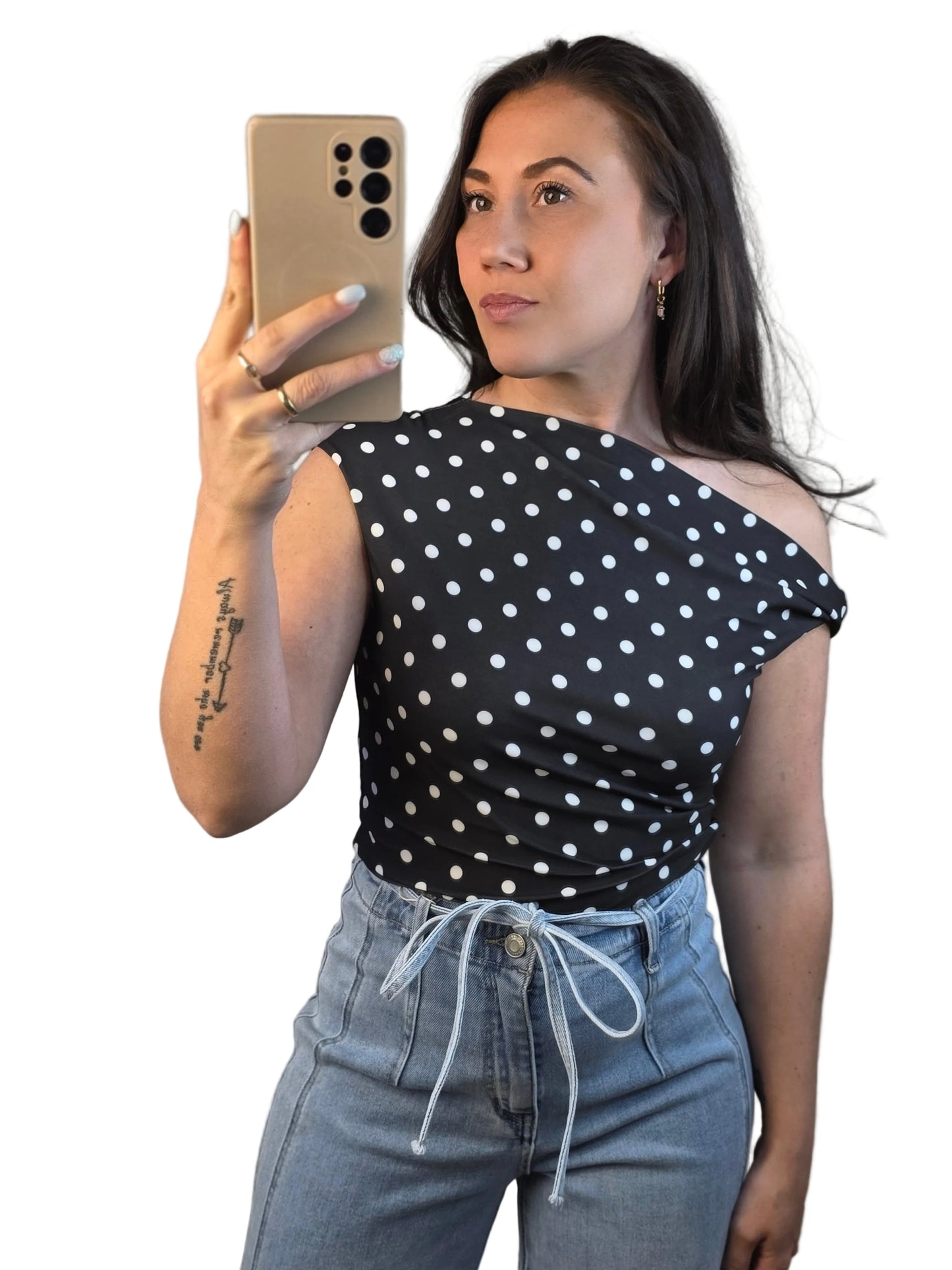 Polkadot off shoulder top