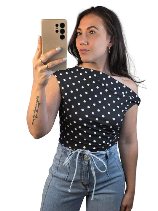 Polkadot off shoulder top