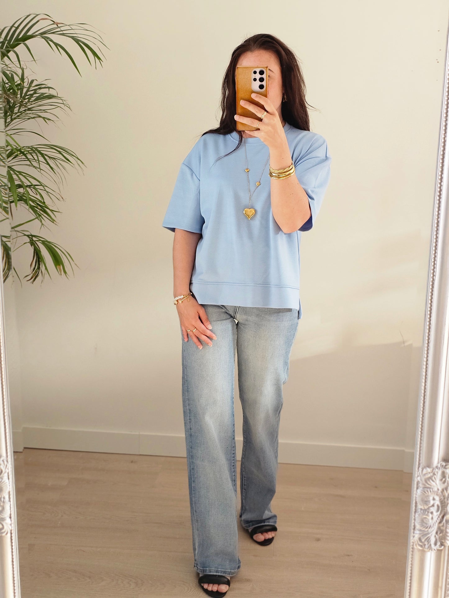 Basic soft tee blauw