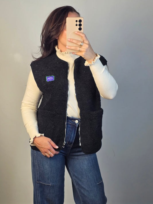 Teddy gilet Floor zwart