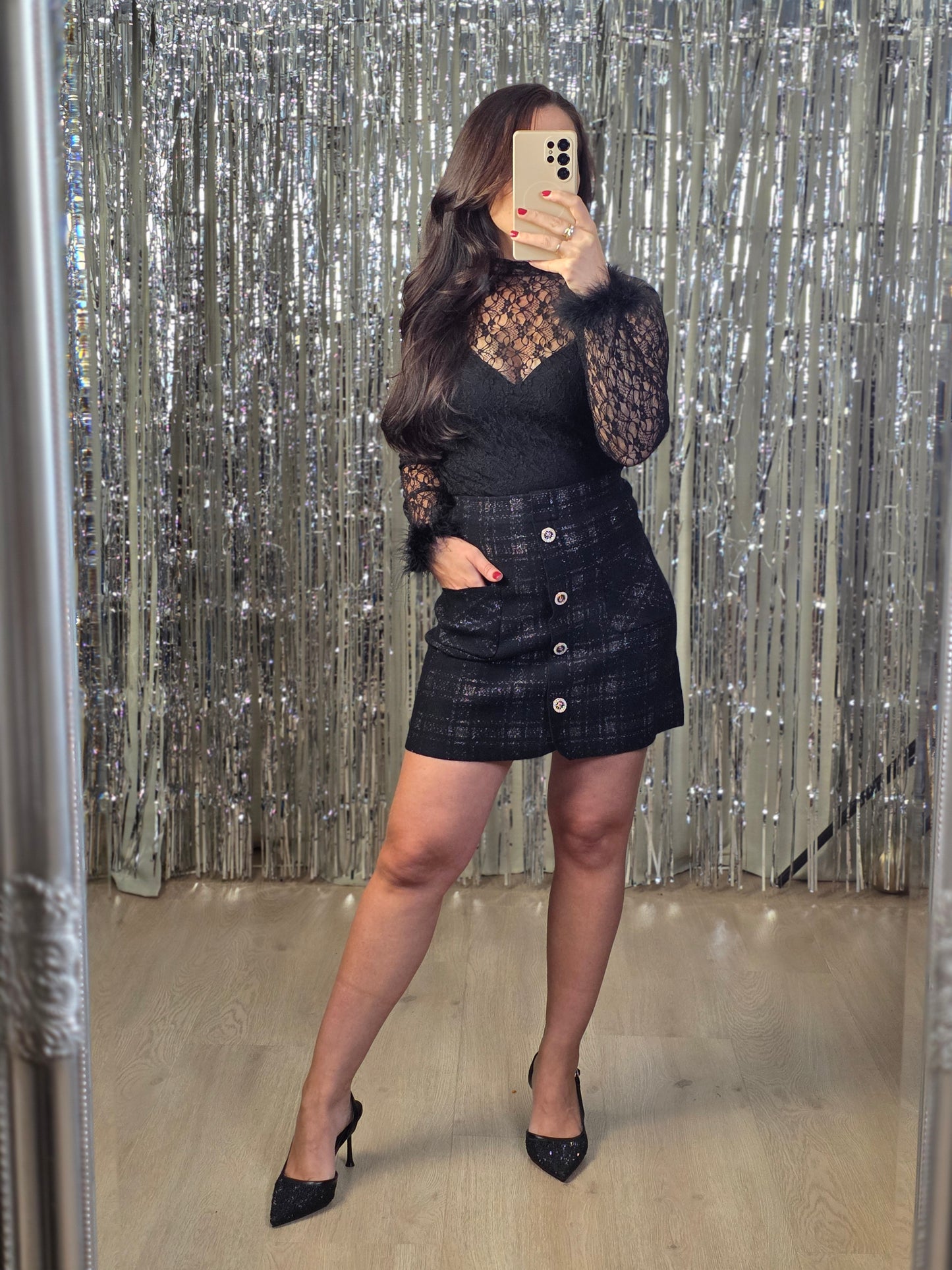 Rok Leyla zilver/zwart