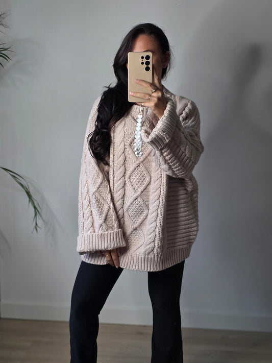 Oversized Knit sweater beige