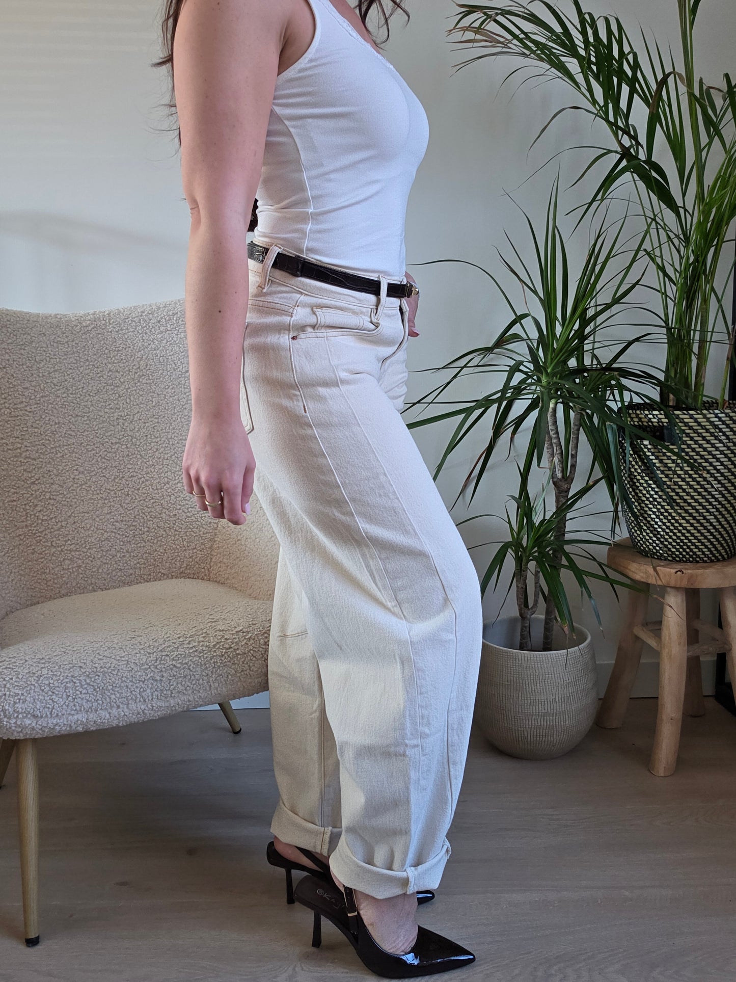 Balloon jeans beige