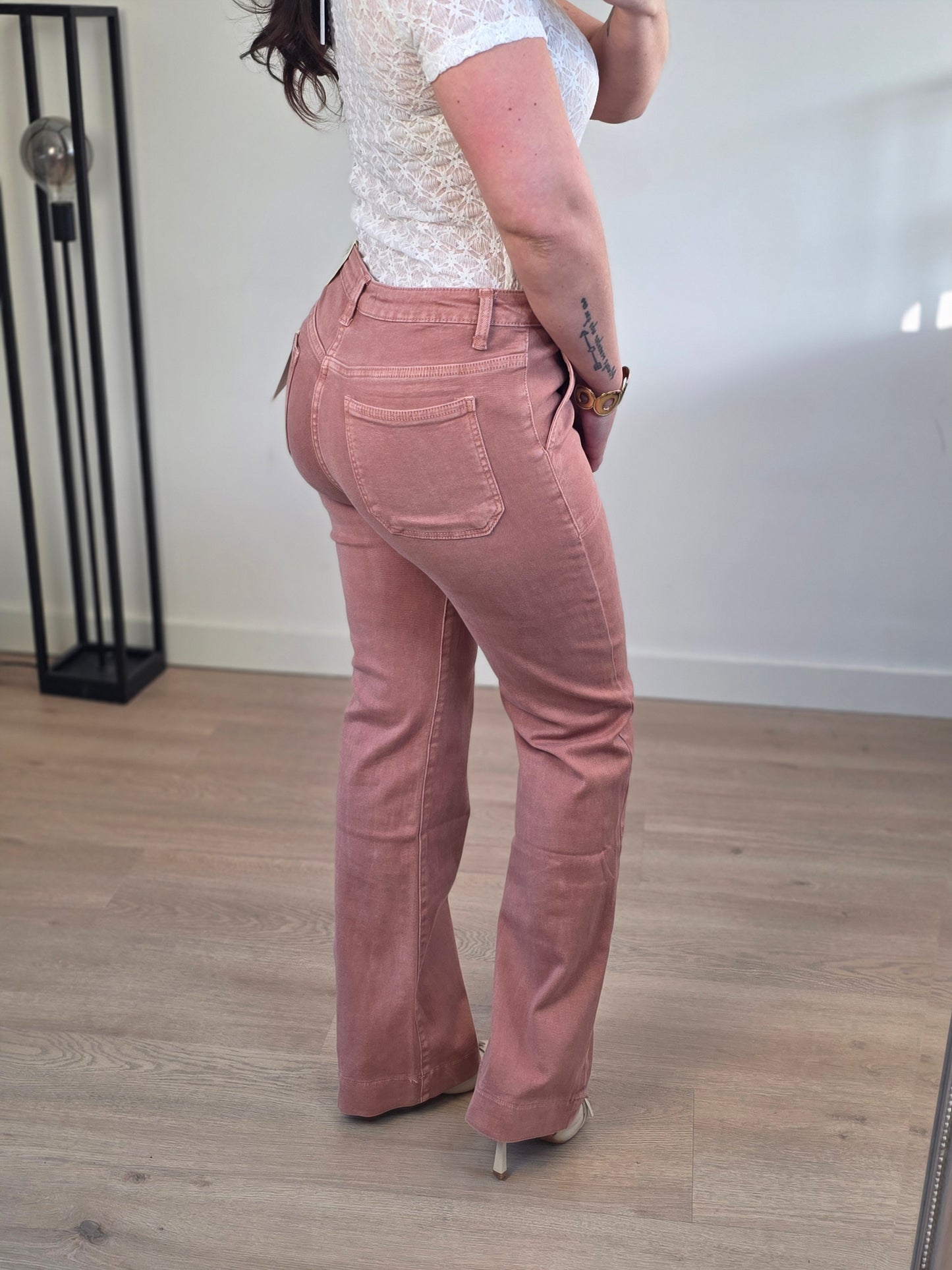 Wide leg terracotta roze