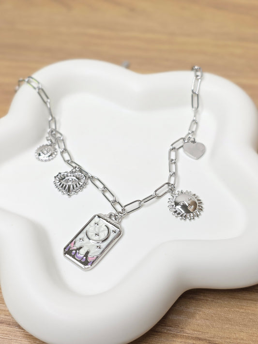 Purple sunny necklace silver