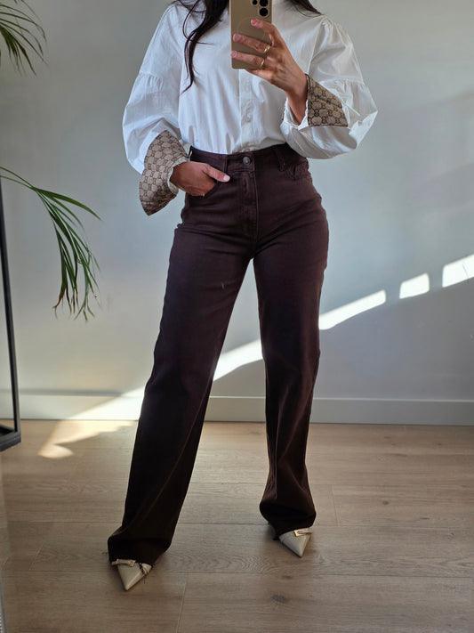 Wide leg jeans tall brown