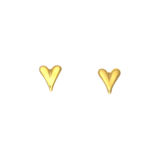 Oorbel hart knopjes goud [stainless steel]